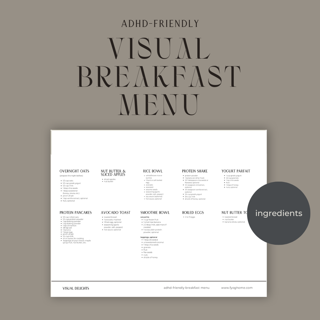 ADHD-Friendly Visual Breakfast Menu – fyog home